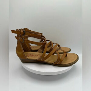 BLOWFISH Girls’ Strappy Leather Sandals, Size 3.5, EUC